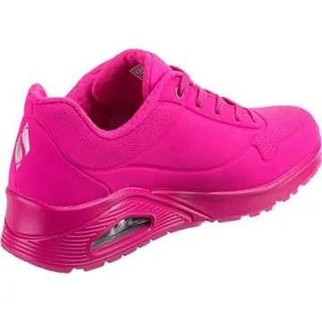 Skechers womens Skecher Street Women's Uno - Night Shades Sneaker, Pink Hot Pink Durabuck Htpk, 9 US