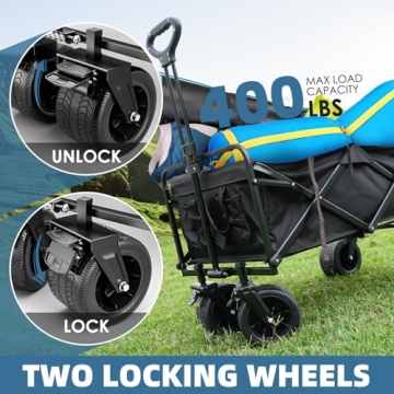 Heavy Duty Collapsible Beach Wagon with 400LBS Capacity