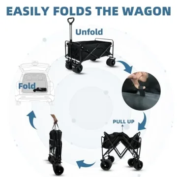 Heavy Duty Collapsible Beach Wagon with 400LBS Capacity