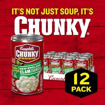 Campbell's Chunky Soup, Healthy Request New England Clam Chowder, 18.8 Ounce Can (Case Of 12)