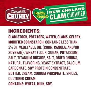Campbell's Chunky Soup, Healthy Request New England Clam Chowder, 18.8 Ounce Can (Case Of 12)