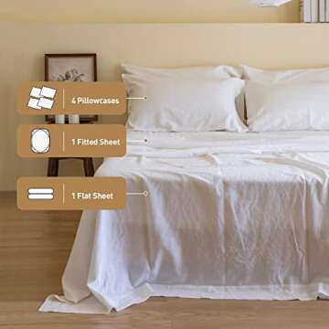 Luxury Belgian Linen Sheet Set - King Size Soft Bedding