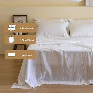 Luxury Belgian Linen Sheet Set - King Size Soft Bedding