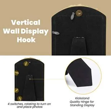 GUOER Vintage 5x7 Picture Frame with Flower Antique Ornate Table Top and Wall Mounting Photo Frame with High Definition Glass Front for Home Decor, Photo Gallery, Art(5x7, Gold)