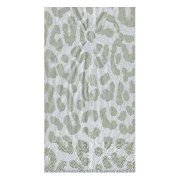 Caspari Zanzibar Paper Guest Towel Napkins in Silver, Four Packs of 15