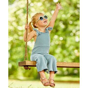 ZAXARRA Toddler Baby Girl Summer Clothes Baby Girl Jumpsuit Romper Baby Overalls Straps Bell-Bottom Pants (Pink, 12-18 Months)