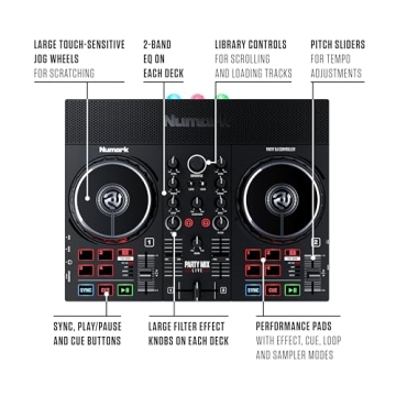 Numark Party Mix Live DJ Controller with Speakers and Lights