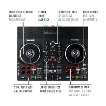 Numark Party Mix Live DJ Controller with Speakers and Lights