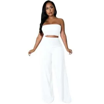 Shop Dezraia White Women's Two Piece Summer Outfit