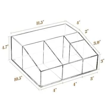 BEYGORM Acrylic Coffee Bar Station Organizer for Countertop,Office Breakroom Clear Snack Tea Storage Accessories Holder for Kcup Pod Condiment Cup Sugar Creamer Syrup, Coffee Gift for Coffee Lovers