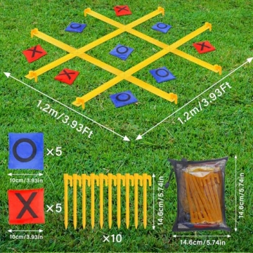 Giant Tic Tac Toe Game Set for Outdoor Family Fun