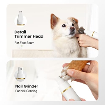 FERRISA Low Noise Dog Clippers Cordless Grooming Kit 4 Blades