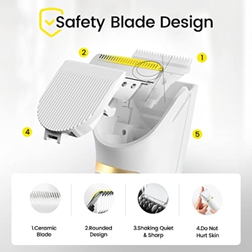 FERRISA Low Noise Dog Clippers Cordless Grooming Kit 4 Blades