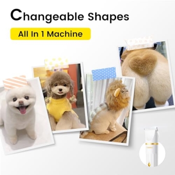 FERRISA Low Noise Dog Clippers Cordless Grooming Kit 4 Blades