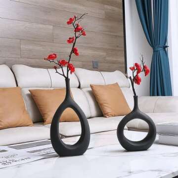 Stylish Ceramic Hollow Vases Set for Modern Decor