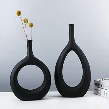 Stylish Ceramic Hollow Vases Set for Modern Decor