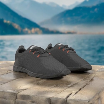 DOUSSPRT Men's Aqua Shoes - Quick Dry, All Black Size 10.5