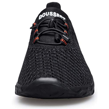 DOUSSPRT Men's Aqua Shoes - Quick Dry, All Black Size 10.5
