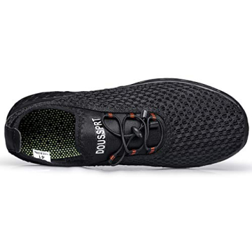 DOUSSPRT Men's Aqua Shoes - Quick Dry, All Black Size 10.5