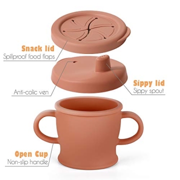 Haakaa 2-in-1 Silicone Sip-N-Snack Cup for Toddlers