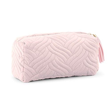 Personalized Blush Pink Velvet Makeup Bag for Women