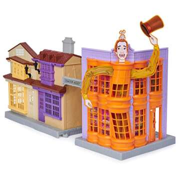 Wizarding World Harry Potter, Magical Minis Diagon Alley 3-in-1 Playset with Lights & Sounds, 2 Figu...
