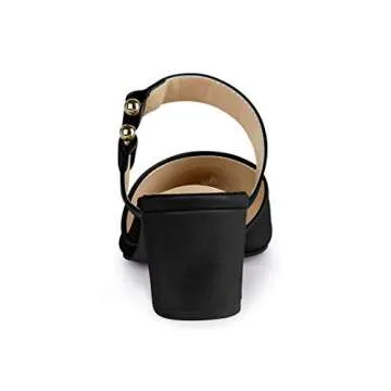 Allegra K Women's Pointed Toe Chunky Heel Dress Black Mules Pumps - 8 M US