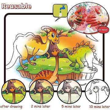 hapray Magic Water Paint Coloring Books for Toddler, Art Toys Age 2-4, Educational Learning Doodle Toy, Gifts for Girl Boy 3 2 1+ Year (Dinosaur Animal 2 Pack)
