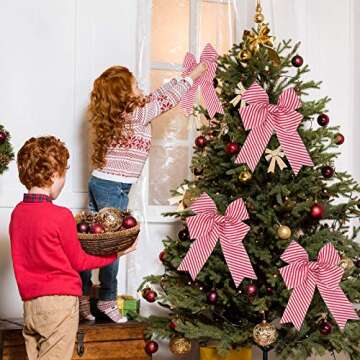 Christmas Peppermint Stripe Ribbon for DIY and Decor