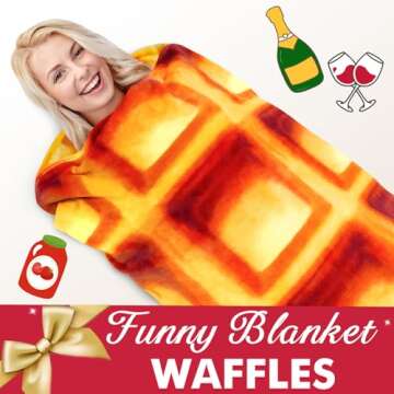 Jorbest Waffles Blanket Adult Kids and Baby Size for Birthday Gifts, Double Sided Food Throw Blanket Funny Gifts for Women Men Teen, 285 GSM Soft Flannel Taco Blanket (Brown, 71 inches)