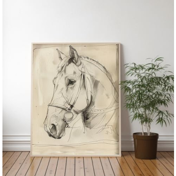 ART PRINT Horse Sketch Print Minimalistic Animal Sketch Printed Art Horse Vintage Art Print | Horse ...