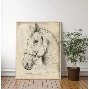 ART PRINT Horse Sketch Print Minimalistic Animal Sketch Printed Art Horse Vintage Art Print | Horse ...
