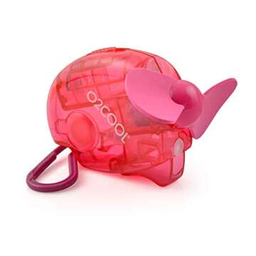 O2COOL Mini Misting Fan - Portable Pocket Size Battery Powered Cooling Fan With Carabiner Clip (Assorted Colors) 2 Pack