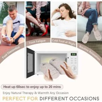 Suzzipad Heated Slippers - Microwaveable Foot Warmers for Cold Feet, Pain Relief