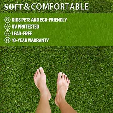 ZGR Artificial Garden Grass 3 ft x 5 ft (15 Square ft) Premium Lawn Turf, Realistic Fake Grass, Deluxe Synthetic Turf, Thick Pet Turf, Perfect for Carpet Doormat Indoor/Outdoor Landscape, Non Toxic
