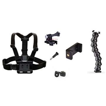 Livestream Gear® - Smartphone Chest Mount & Gooseneck Setup for Streaming or Video, to Fit Regular Sized Devices up to 85 mm Wide. Easy Screen View for Zoom calls. Compatible with iPhones.