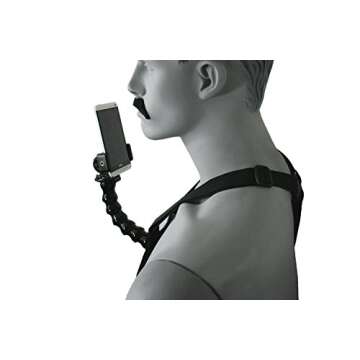 Livestream Gear® - Smartphone Chest Mount & Gooseneck Setup for Streaming or Video, to Fit Regular Sized Devices up to 85 mm Wide. Easy Screen View for Zoom calls. Compatible with iPhones.