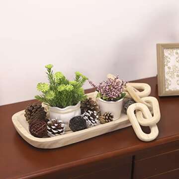 Uziass Wooden Dough Bowls, 17” Hand Carved Large Wood Dough Bowl for Decor Rustic Decorative Wood ...