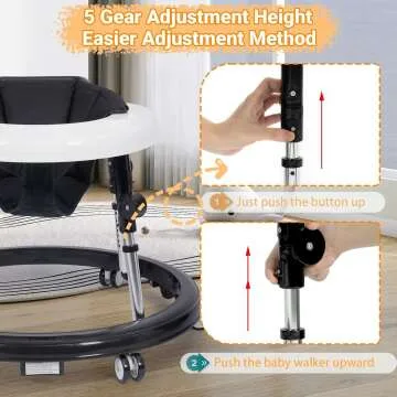 Adjustable Music and Lights Baby Walker for Infants