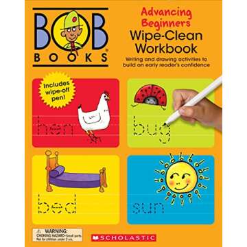 Bob Books - Wipe-Clean Workbook: Advancing Beginners | Phonics, Ages 4 and up, Kindergarten (Stage 2...