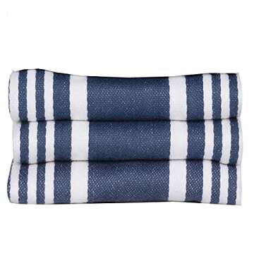 Urban Villa Kitchen Towels (20x30 Inches 3 Pack) Extra Large Premium Dish Towels for Kitchen Blue & White Dish Cloths Highly Absorbent 100% Cotton Kitchen Hand Towels with Hanging Loop Tea Towels