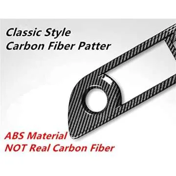 Cnaurda Carbon Fiber Style ABS Car Central AC Vent Frame Cover Sticker Center Console Navigation Cover Central Engine Start Stop Button Panel Cover Compatible with Genesis G70 2019-2023 Accessories