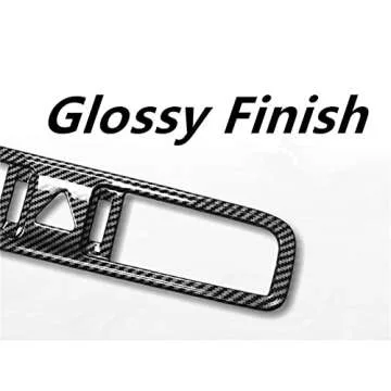 Cnaurda Carbon Fiber Style ABS Car Central AC Vent Frame Cover Sticker Center Console Navigation Cover Central Engine Start Stop Button Panel Cover Compatible with Genesis G70 2019-2023 Accessories