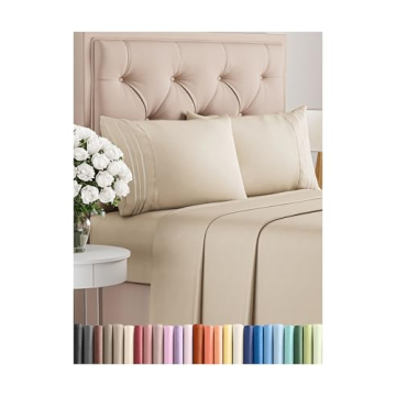 Full Size 4 Piece Sheet Set - Comfy Breathable & Cooling Sheets - Hotel Luxury Bed Sheets for Women,...