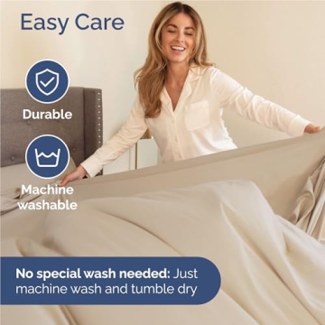 Full Size 4 Piece Sheet Set - Comfy Breathable & Cooling Sheets - Hotel Luxury Bed Sheets for Women, Men, Kids & Teens - Deep Pockets, Easy-Fit, and Wrinkle Free Sheets - Wheat Oeko-Tex Bed Sheet Set