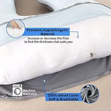 Wndy's Dream 60" Pregnancy Pillow for Comfortable Sleep