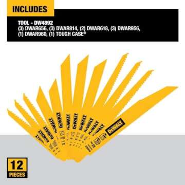 DEWALT 12-Piece Reciprocating Saw Blade Set for Durable Cutting Tools