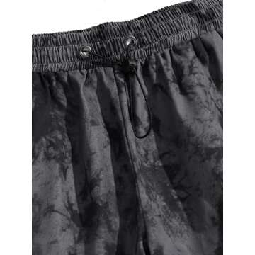 ZAFUL Flat Pocket Parachute Pants for Men Causal Baggy Cargo Pants Unisex Street Y2K Pants Drawstring Trousers Tie Dye L