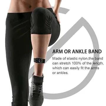 IFCASE 2 Pack Elastic Arm/Ankle Band for Apple Watch 42/41/40mm iWatch Series Ultra 10 9 8 7 6 5 4 SE, Sport Strap Unisex Armband or Ankleband (Black)