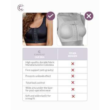 CURVEEZ Post-Surgery Wireless Bra for Ultimate Comfort